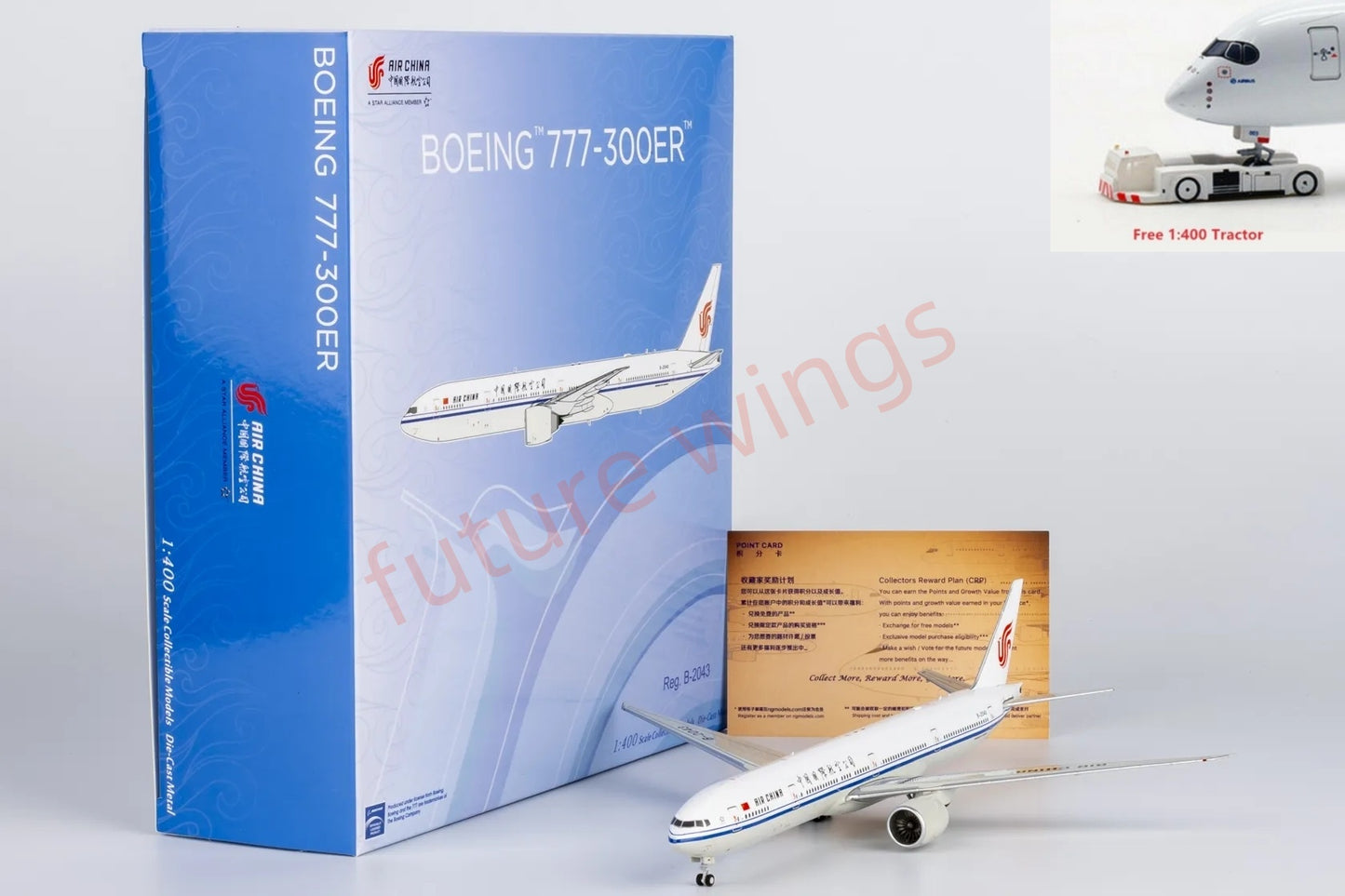 1:400 NG Models NG73067 Air China B777-300ER B-2043 Aircraft Model+Free Tractor