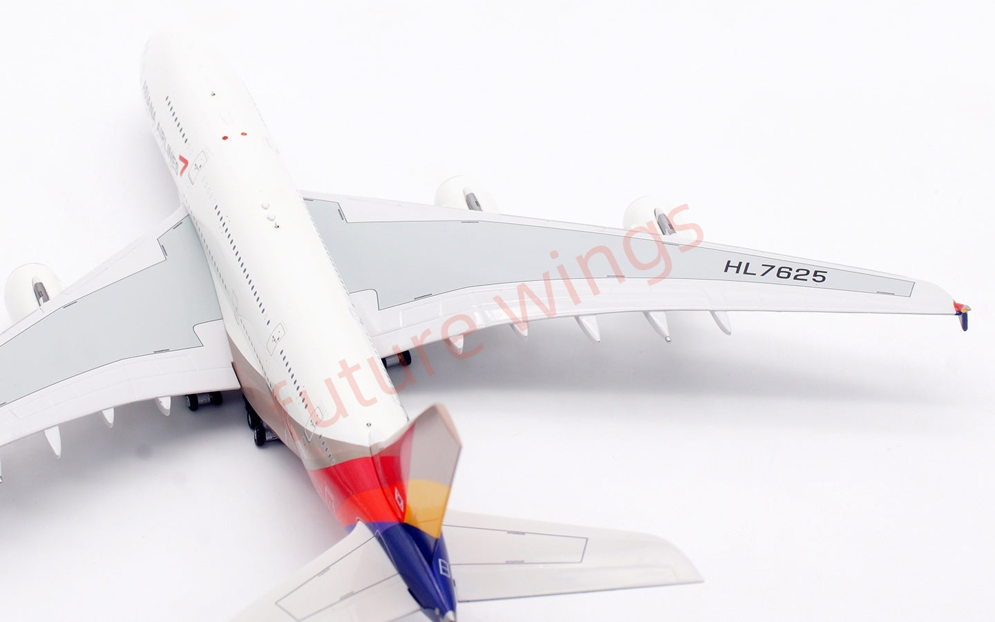 1:400 Aviation400 Asiana Airlines A380 HL7625 Aircraft Model Free Tractor+Stand