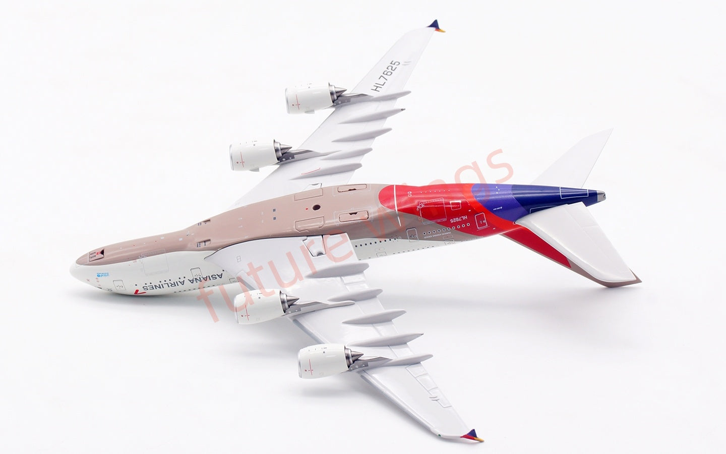 1:400 Aviation400 Asiana Airlines A380 HL7625 Aircraft Model Free Tractor+Stand
