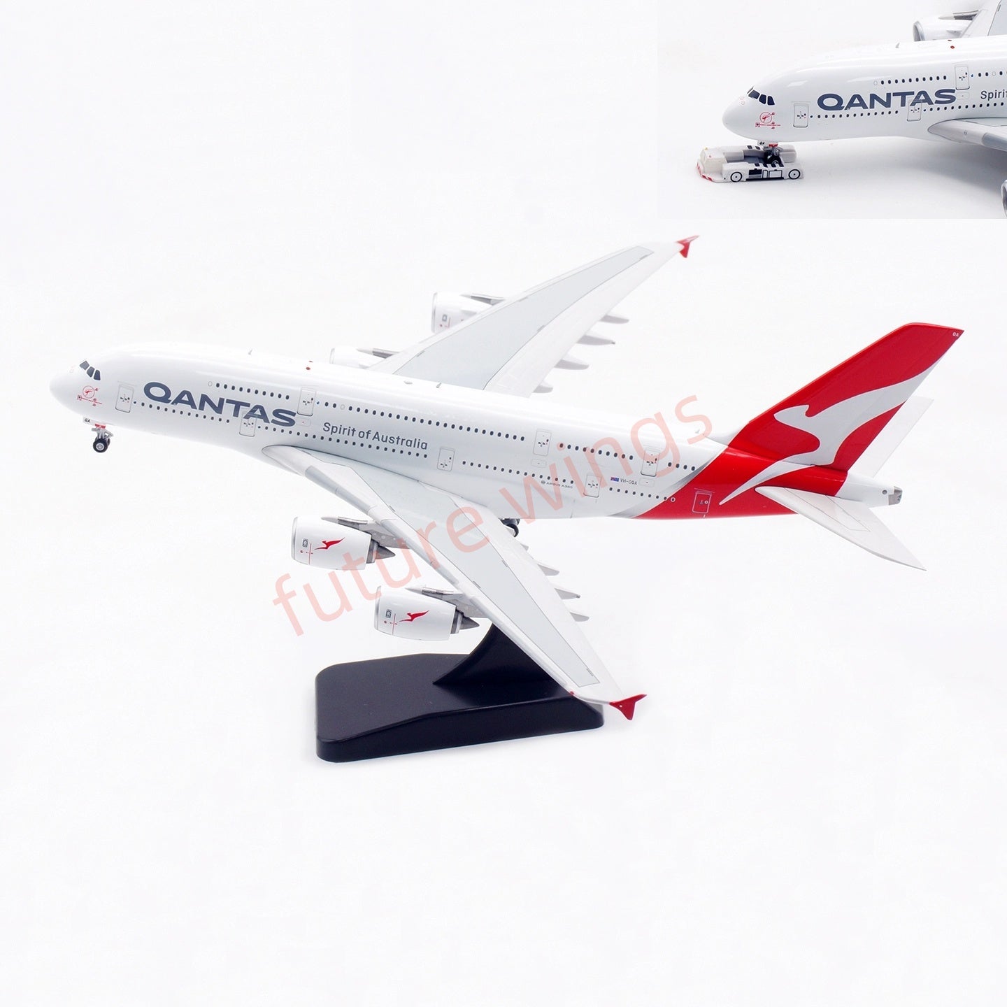 1:400 Aviation400 Qantas Airways A380 VH-OQA Aircraft Model Free Tractor+Stand