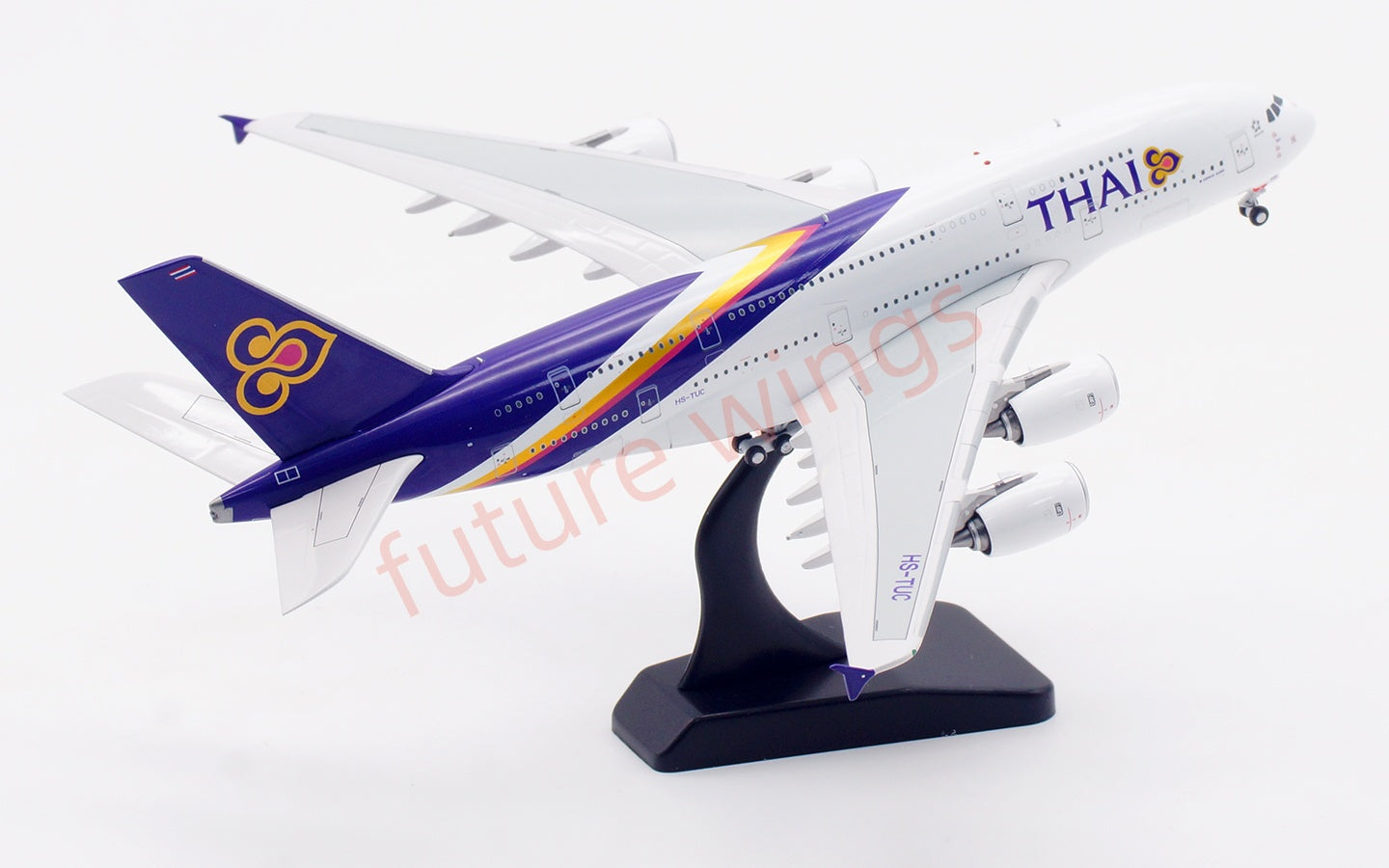 1:400 Aviation400 Thai Airways A380 HS-TUC Aircraft Model Free Tractor+Stand