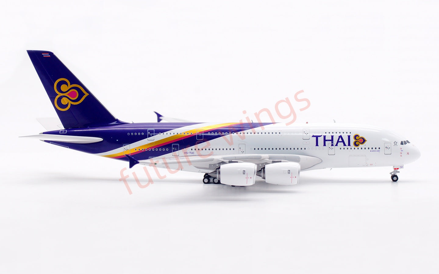 1:400 Aviation400 Thai Airways A380 HS-TUC Aircraft Model Free Tractor+Stand