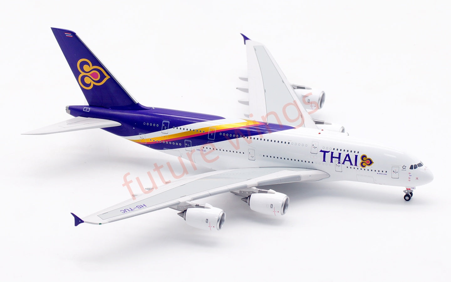 1:400 Aviation400 Thai Airways A380 HS-TUC Aircraft Model Free Tractor+Stand