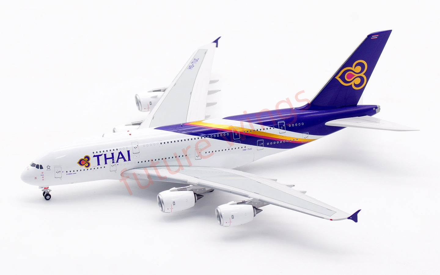 1:400 Aviation400 Thai Airways A380 HS-TUC Aircraft Model Free Tractor+Stand