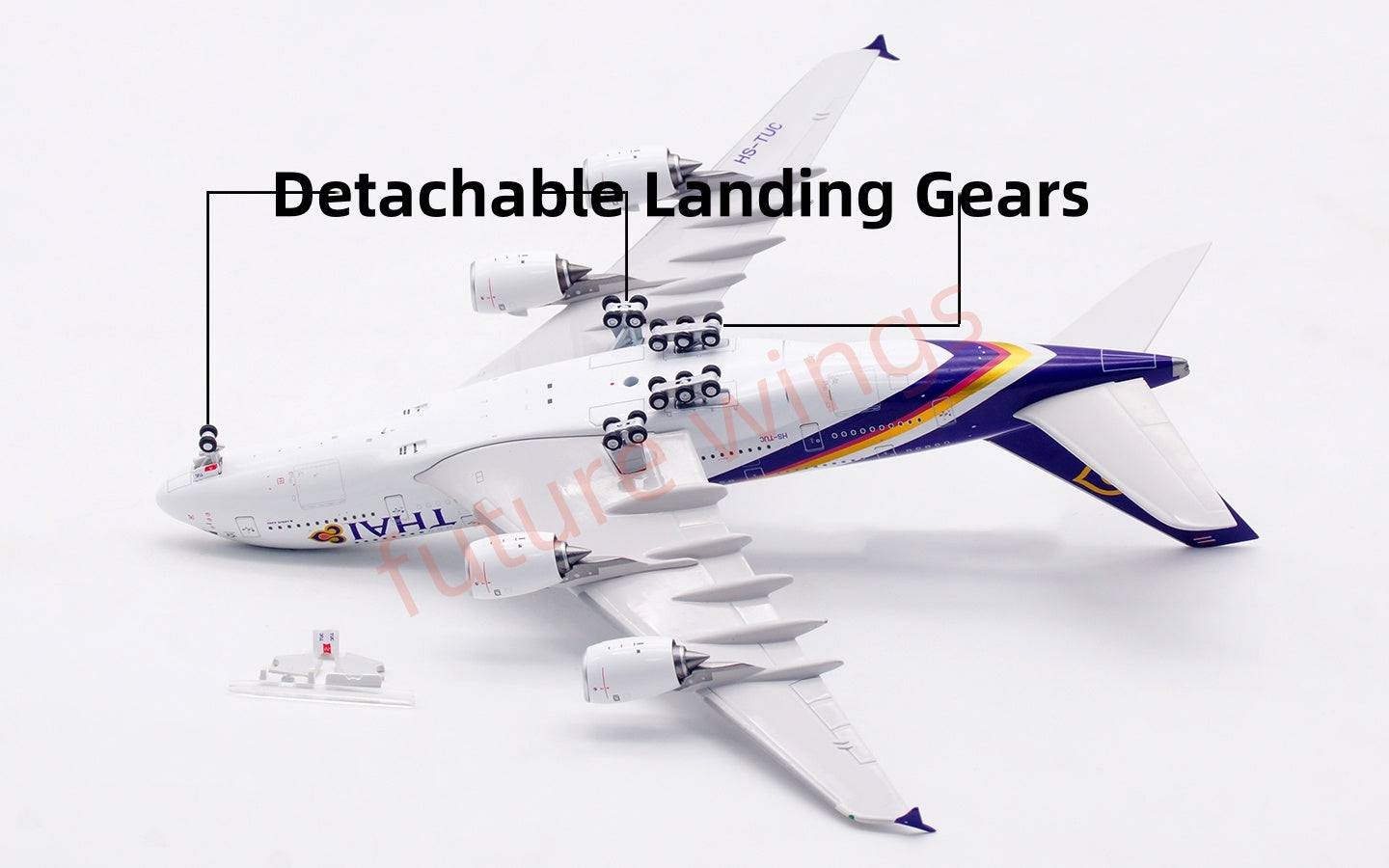 1:400 Aviation400 Thai Airways A380 HS-TUC Aircraft Model Free Tractor+Stand