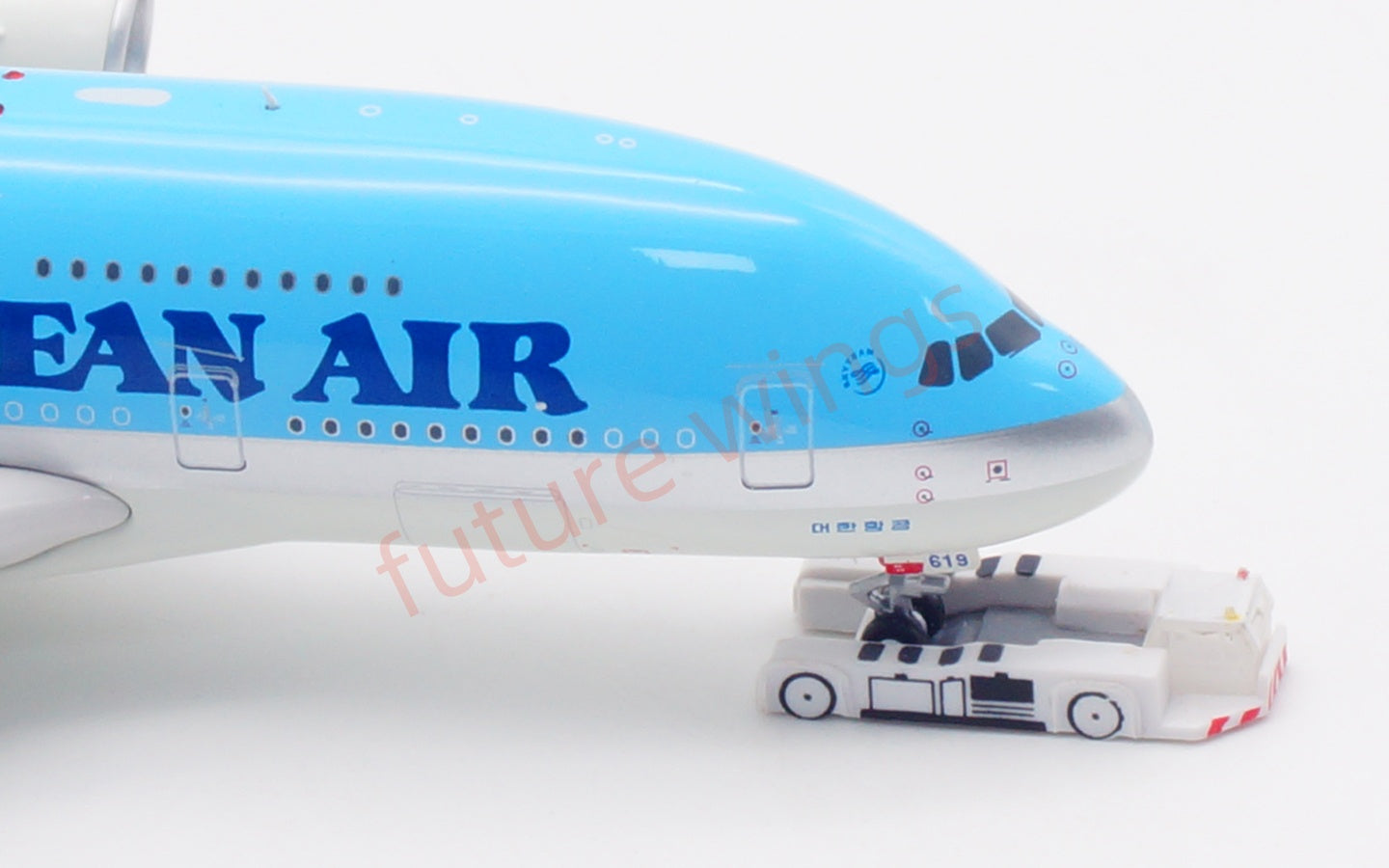 1:400 Aviation400 Korean Air A380 HL7619 Aircraft Model Free Tractor+Stand