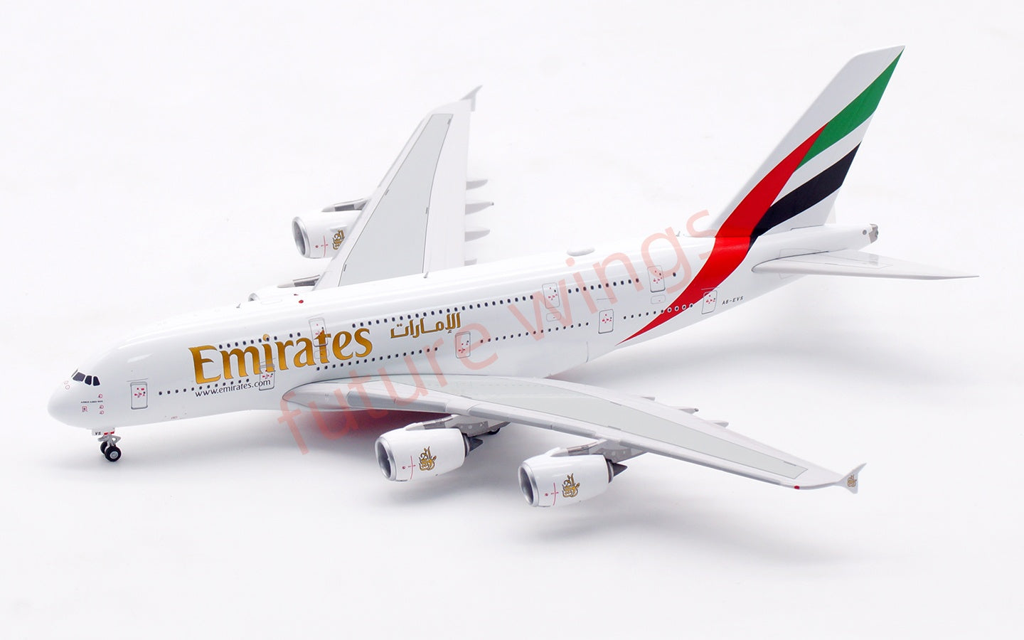1:400 Aviation400 Emirates Airways A380 A6-EVS Aircraft Model Free Tractor+Stand