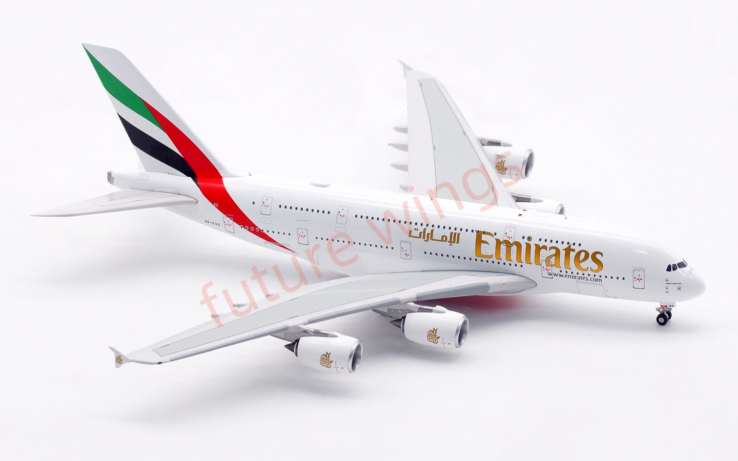 1:400 Aviation400 Emirates Airways A380 A6-EVS Aircraft Model Free Tractor+Stand