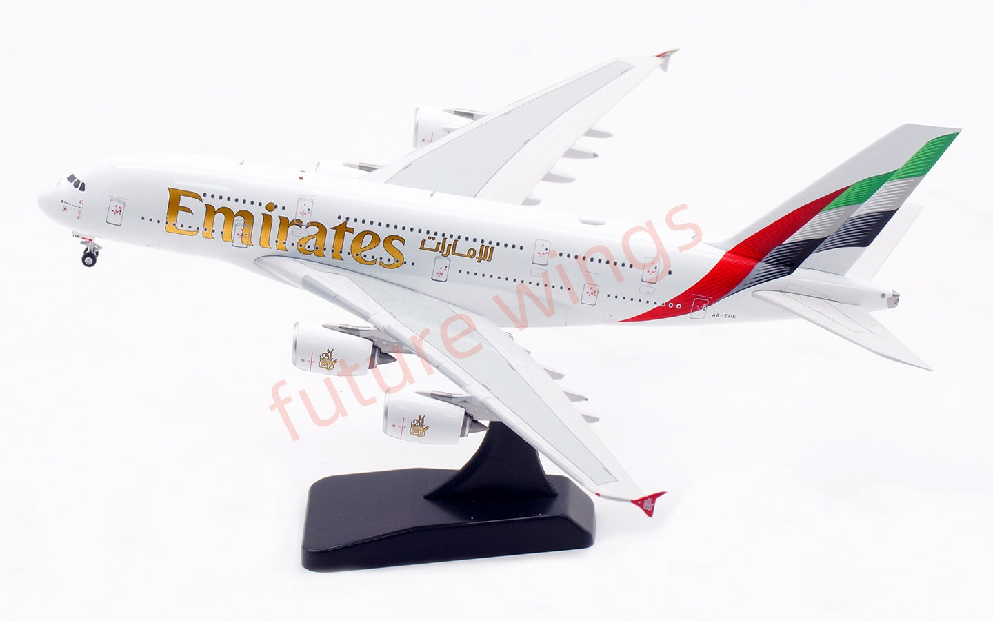 1:400 Aviation400 Emirates Airways A380 A6-EOE Aircraft Model Free Tractor+Stand