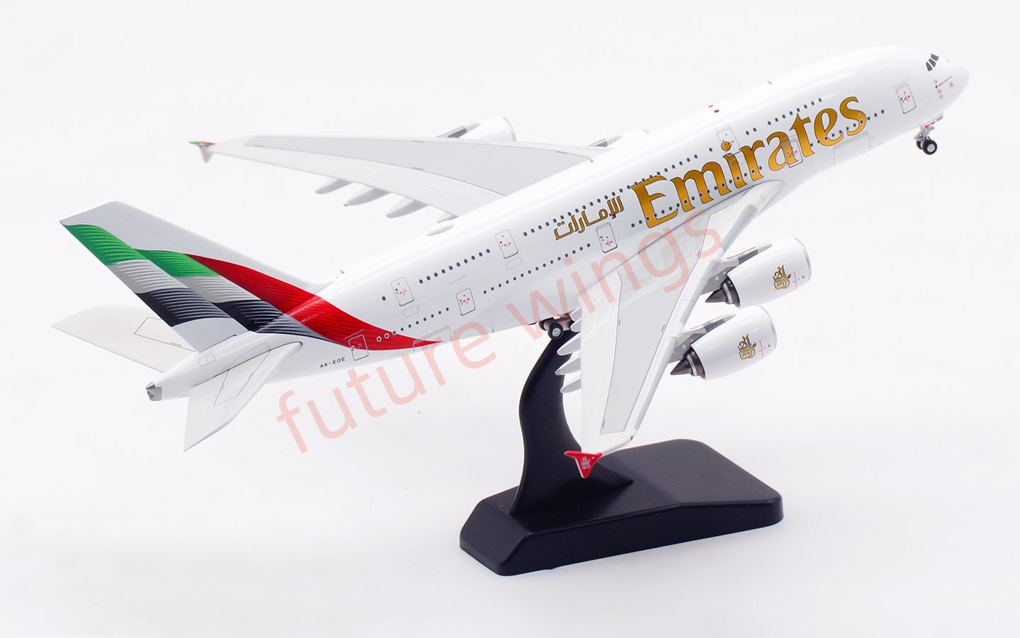 1:400 Aviation400 Emirates Airways A380 A6-EOE Aircraft Model Free Tractor+Stand