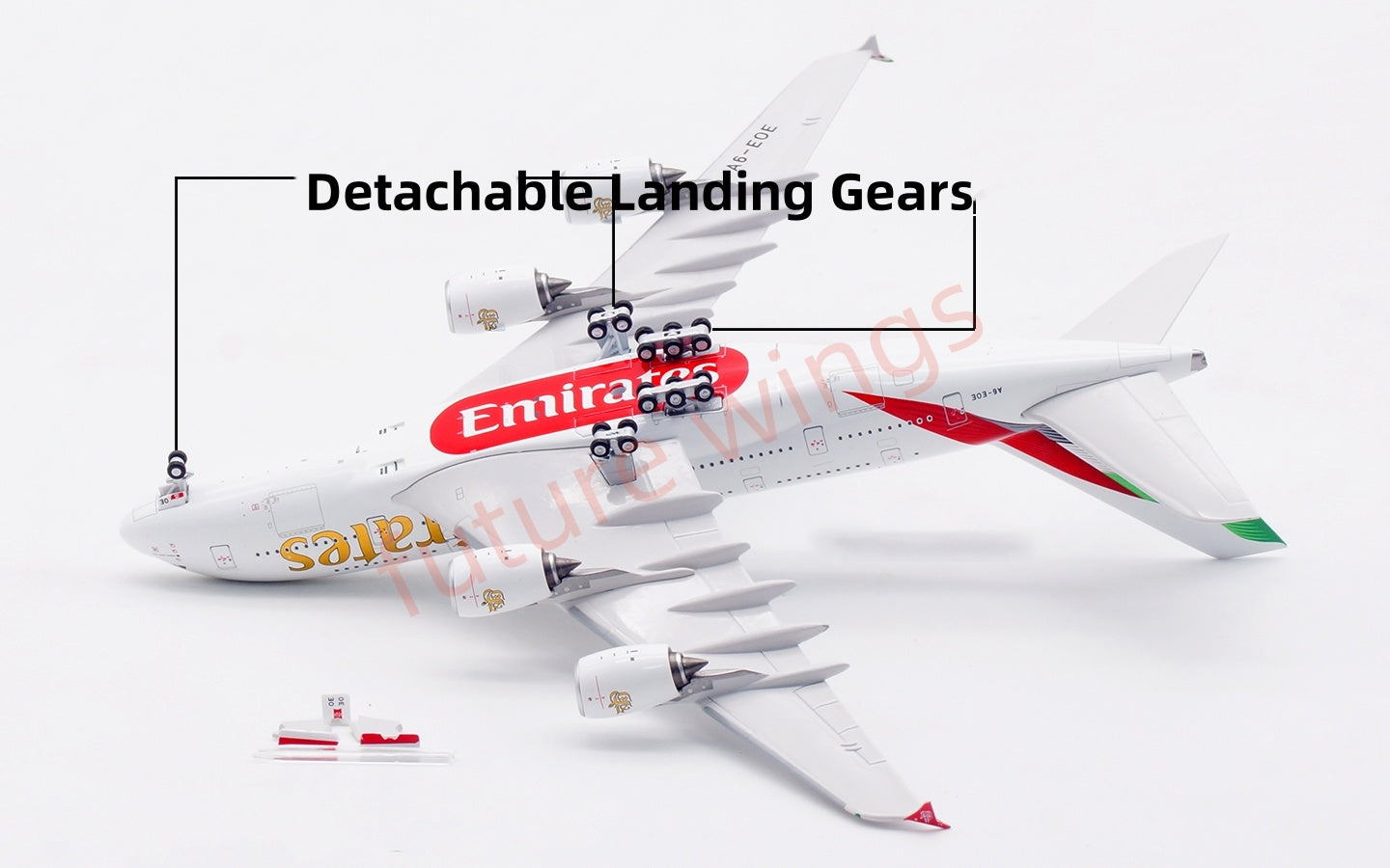 1:400 Aviation400 Emirates Airways A380 A6-EOE Aircraft Model Free Tractor+Stand