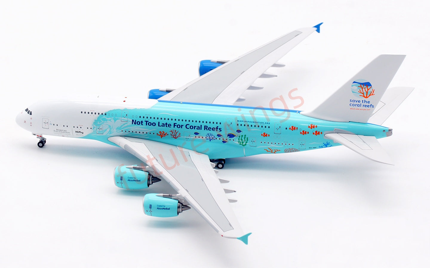 1:400 Aviation400 Hifly A380 9H-MIP Aircraft Model Free Tractor+Stand