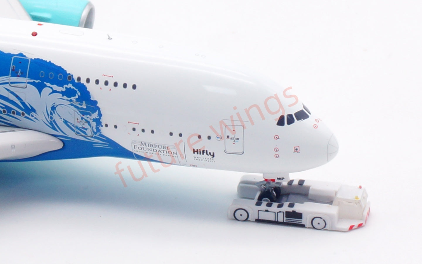 1:400 Aviation400 Hifly A380 9H-MIP Aircraft Model Free Tractor+Stand