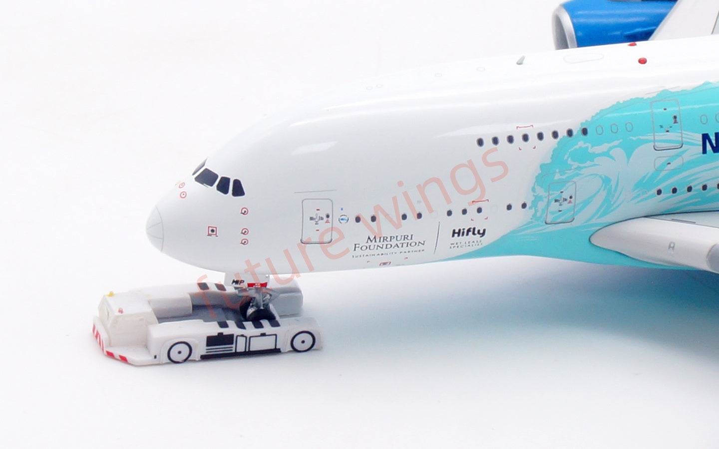 1:400 Aviation400 Hifly A380 9H-MIP Aircraft Model Free Tractor+Stand