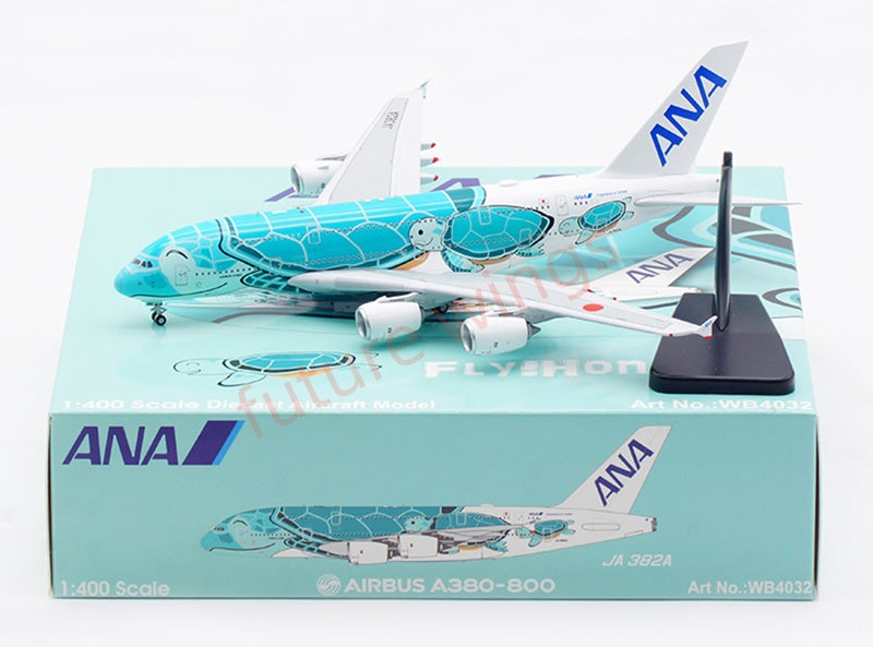 1:400 Aviation400 ANA A380 JA382A Aircraft Model Free Tractor+Stand
