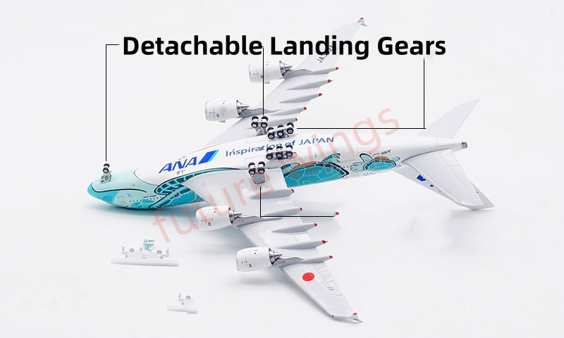 1:400 Aviation400 ANA A380 JA382A Aircraft Model Free Tractor+Stand