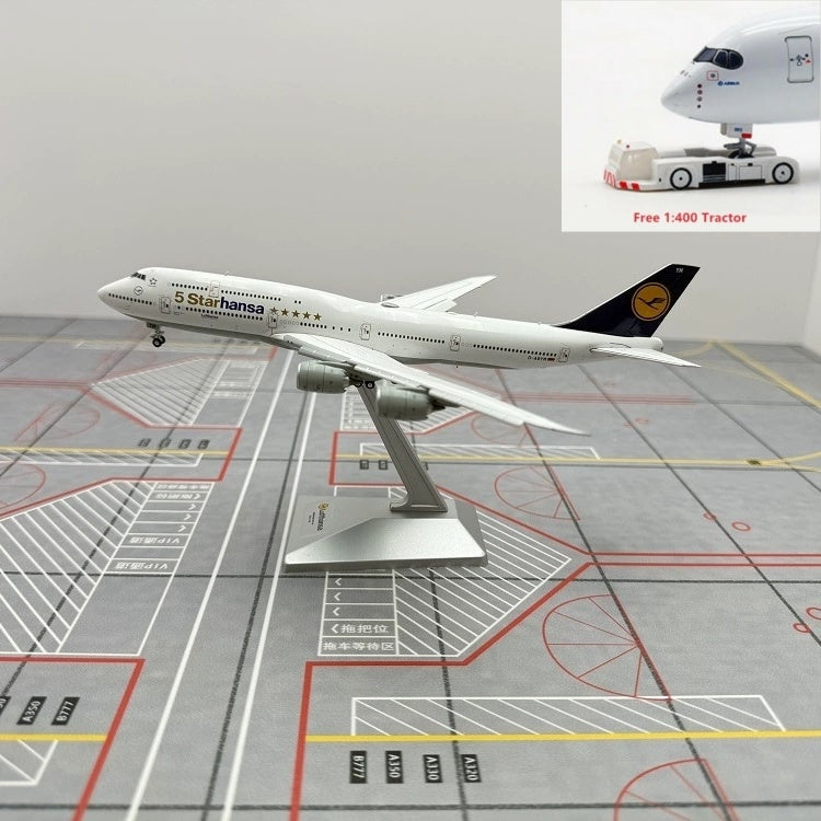 1:400 YY Wings Lufthansa Airlines Boeing B747-8 D-ABYD/D-ABYI/D-ABYM/D-ABYP Aircraft Model+Free Tractor