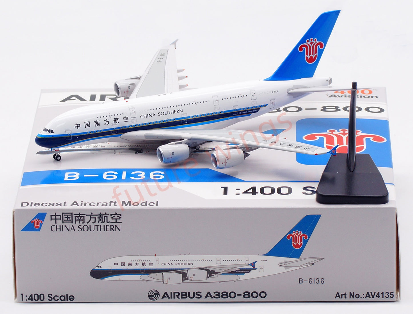 1:400 Aviation400 China Southern Airlines A380 B-6136/B-6137/B-6138/B-6139B-6140 Aircraft Model Free Tractor+Stand