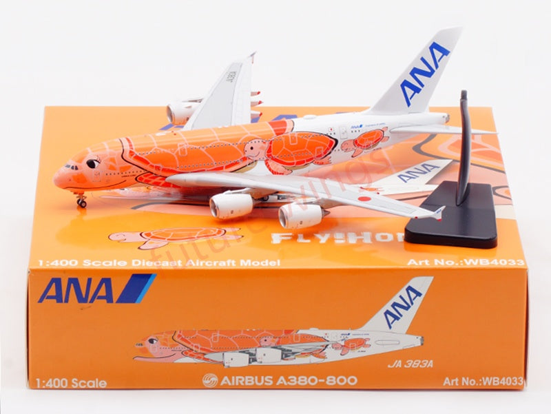 1:400 Aviation400 ANA A380 JA383A Aircraft Model Free Tractor+Stand