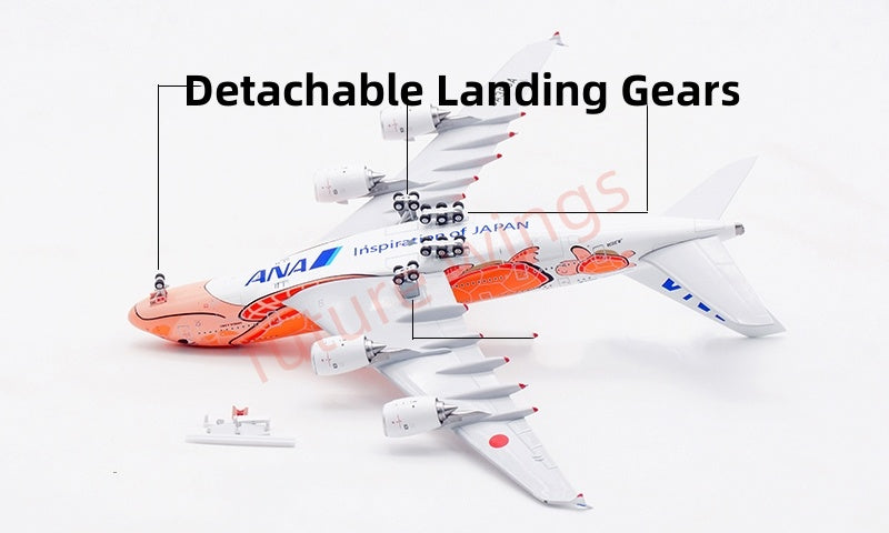 1:400 Aviation400 ANA A380 JA383A Aircraft Model Free Tractor+Stand