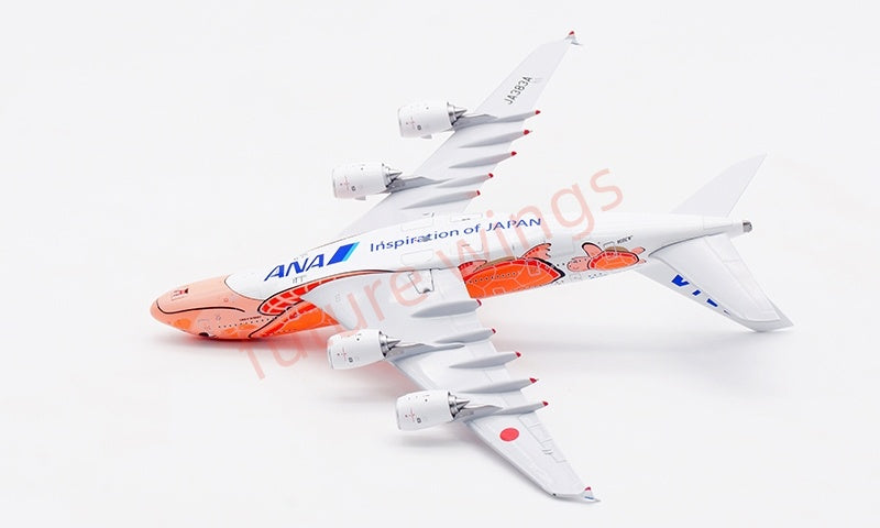 1:400 Aviation400 ANA A380 JA383A Aircraft Model Free Tractor+Stand