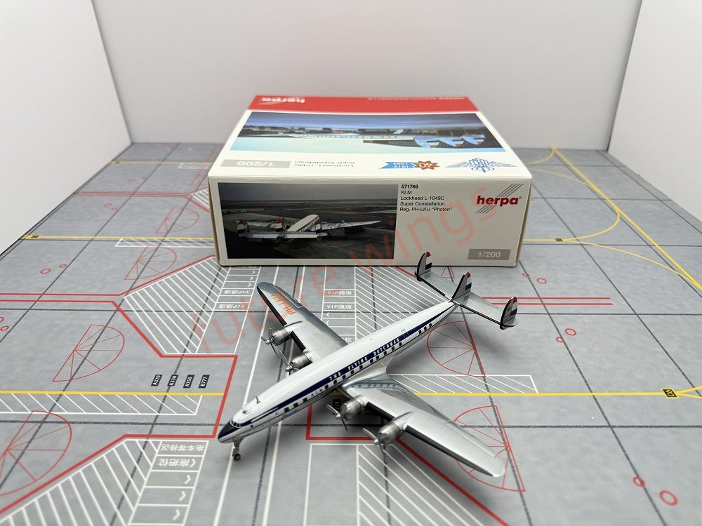 1:200 Herpa Wings 571746 KLM Lockheed L-1049C PH-LKU Diecast Aircraft Model