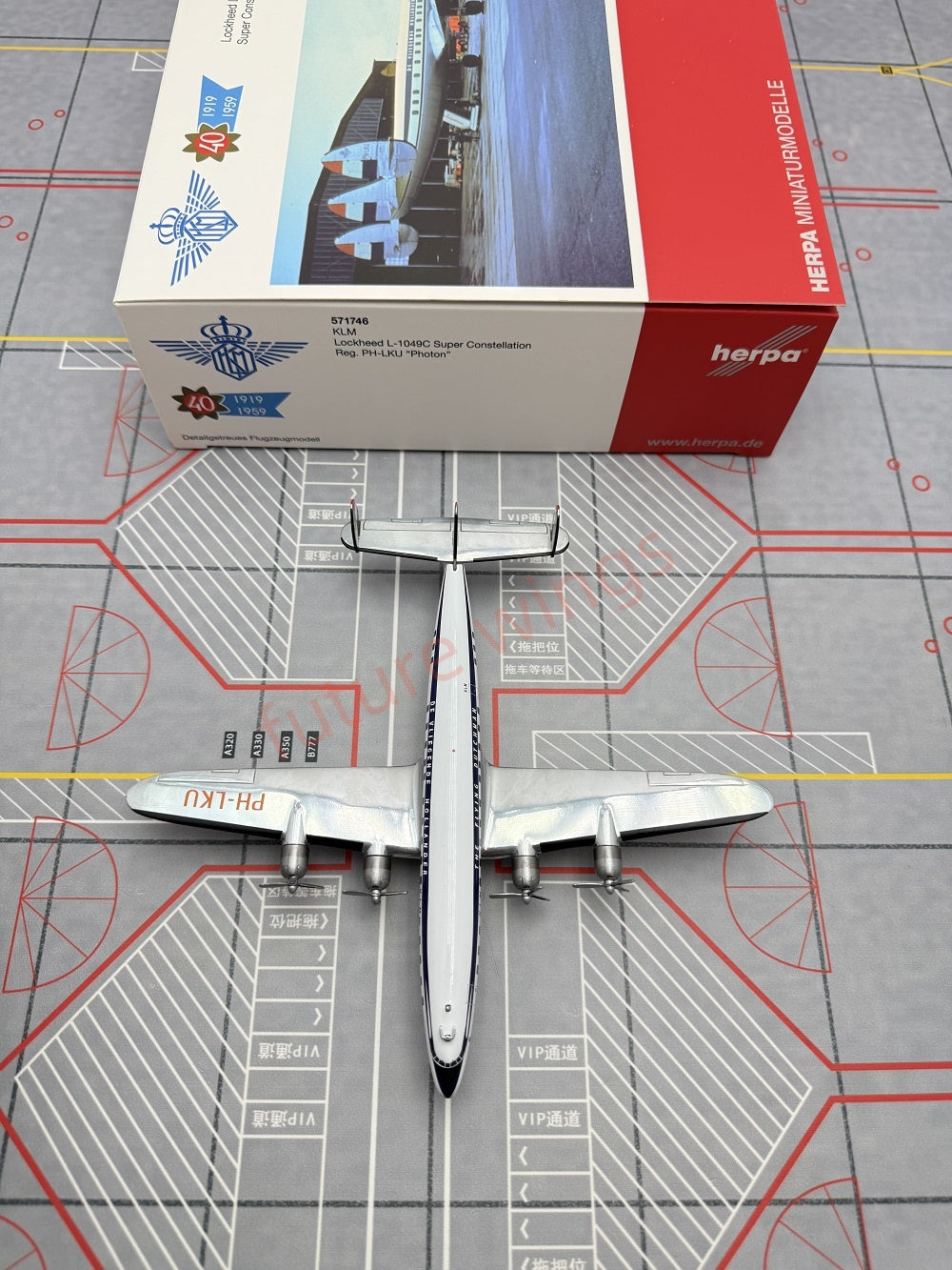 1:200 Herpa Wings 571746 KLM Lockheed L-1049C PH-LKU Diecast Aircraft Model