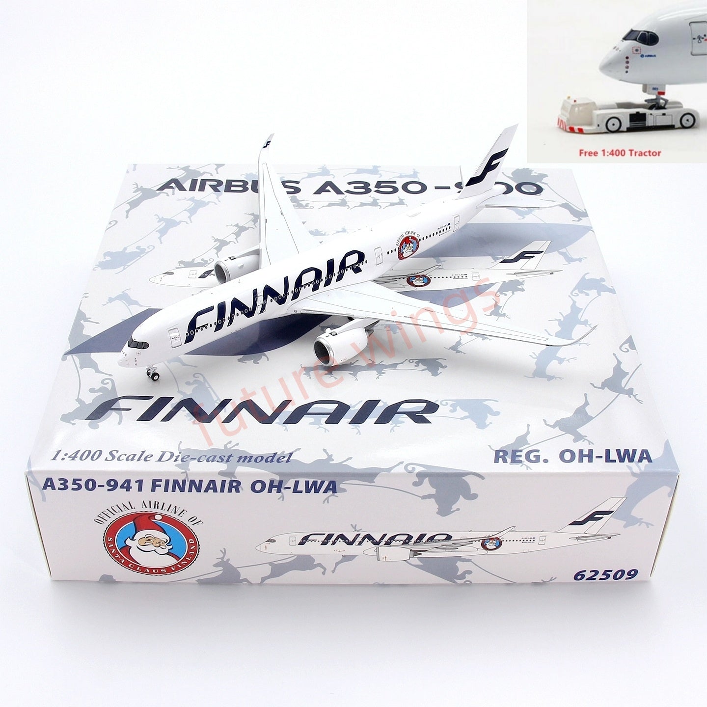 1:400 Panda Models Finnair A350-900 OH-LWA Aircraft Model+Free Tractor