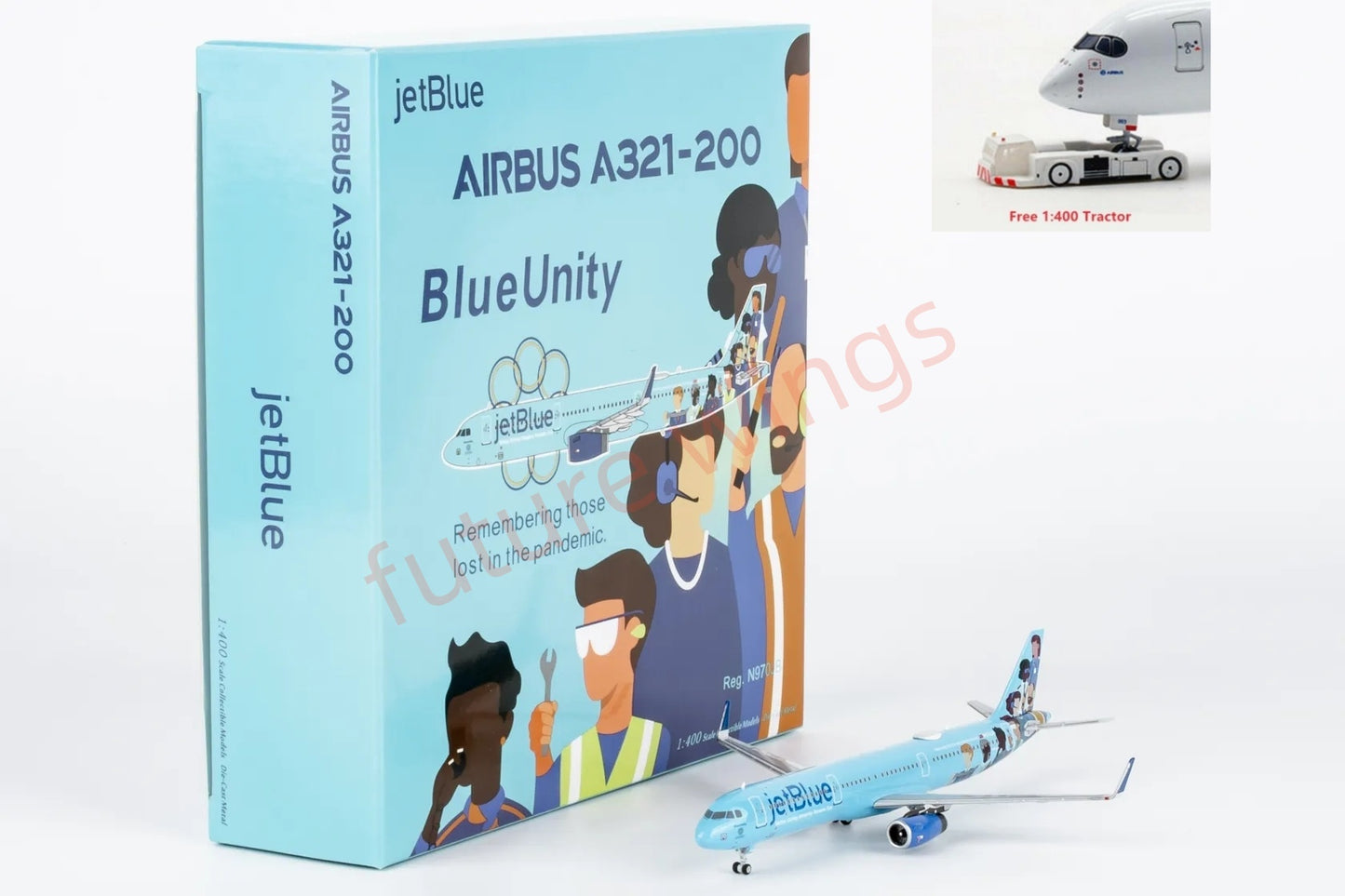 1:400 NG Models NG13131 JetBlue A321 N970JB Aircraft Model+Free Tractor