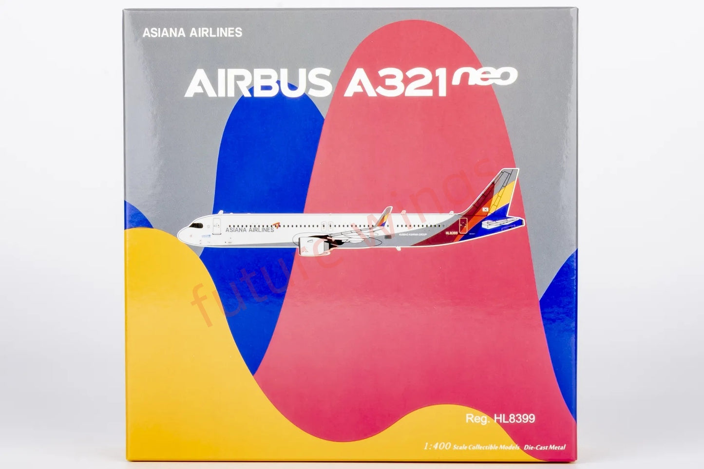1:400 NG Models NG13128 Asiana Airlines A321neo HL8399 Aircraft Model+Free Tractor