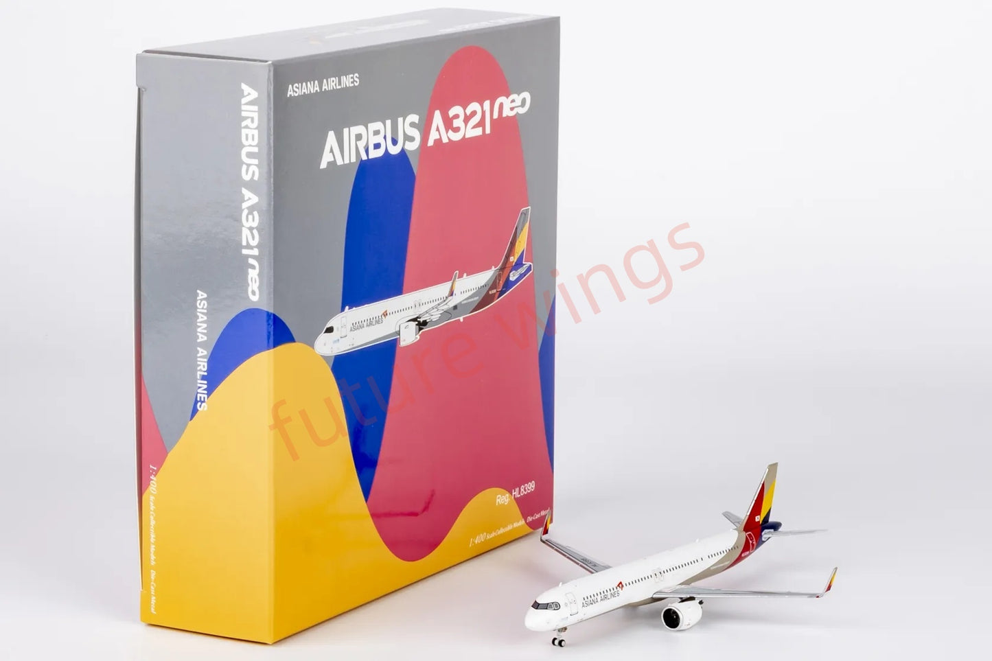 1:400 NG Models NG13128 Asiana Airlines A321neo HL8399 Aircraft Model+Free Tractor