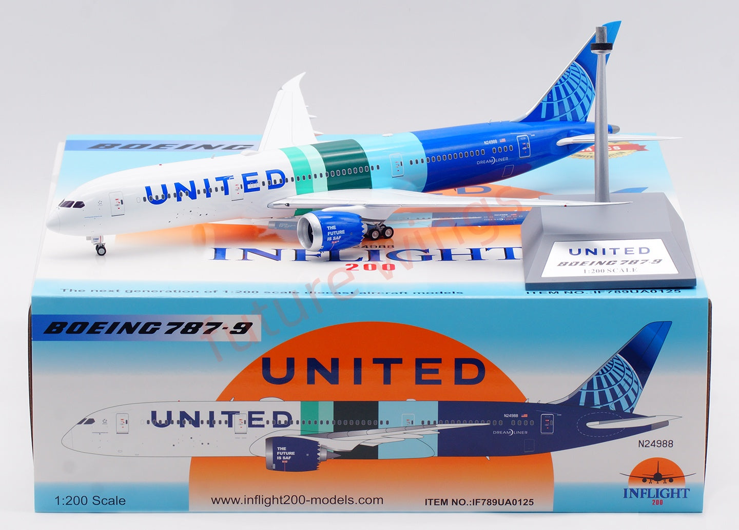 1:200 InFlight200 United Airlines B787-9 N24988 Diecast Aircraft Model