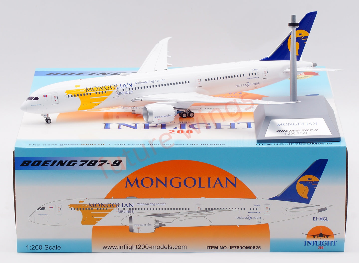 1:200 InFlight200 Mongolian Airlines B787-9 EI-MGL Diecast Aircraft Model