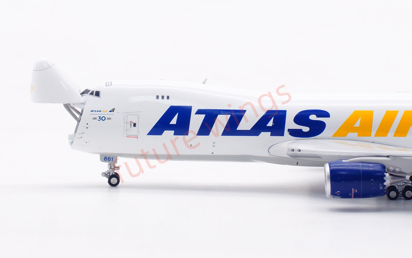 1:400 HX Models Atlas Air B747-8F N854GT Aircraft Model Free Tractor +Stand
