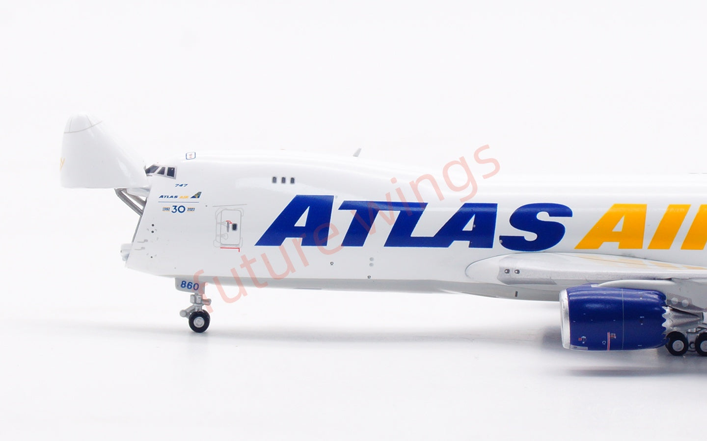 1:400 HX Models Atlas Air B747-8F N860GT Aircraft Model Free Tractor +Stand