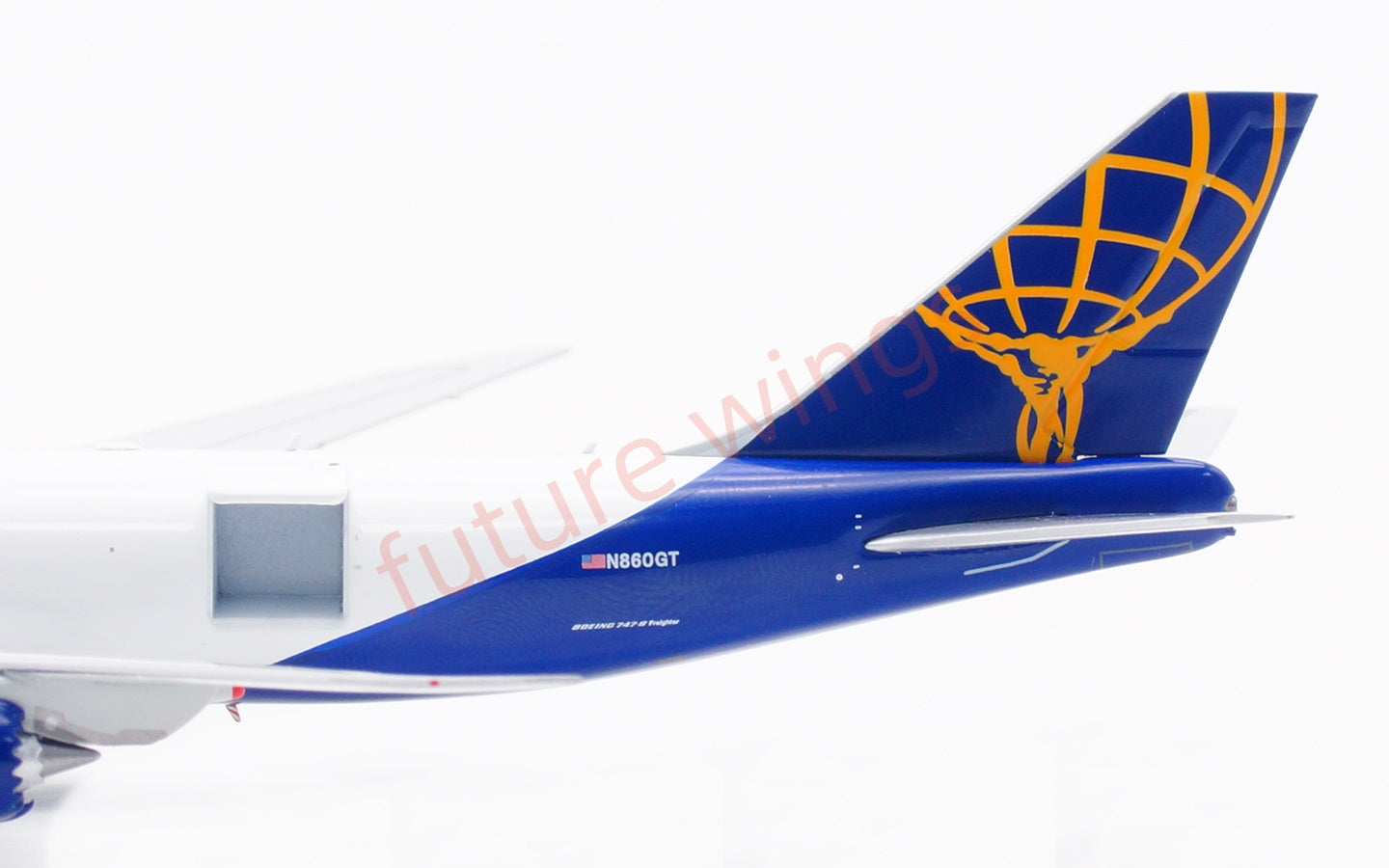 1:400 HX Models Atlas Air B747-8F N860GT Aircraft Model Free Tractor +Stand