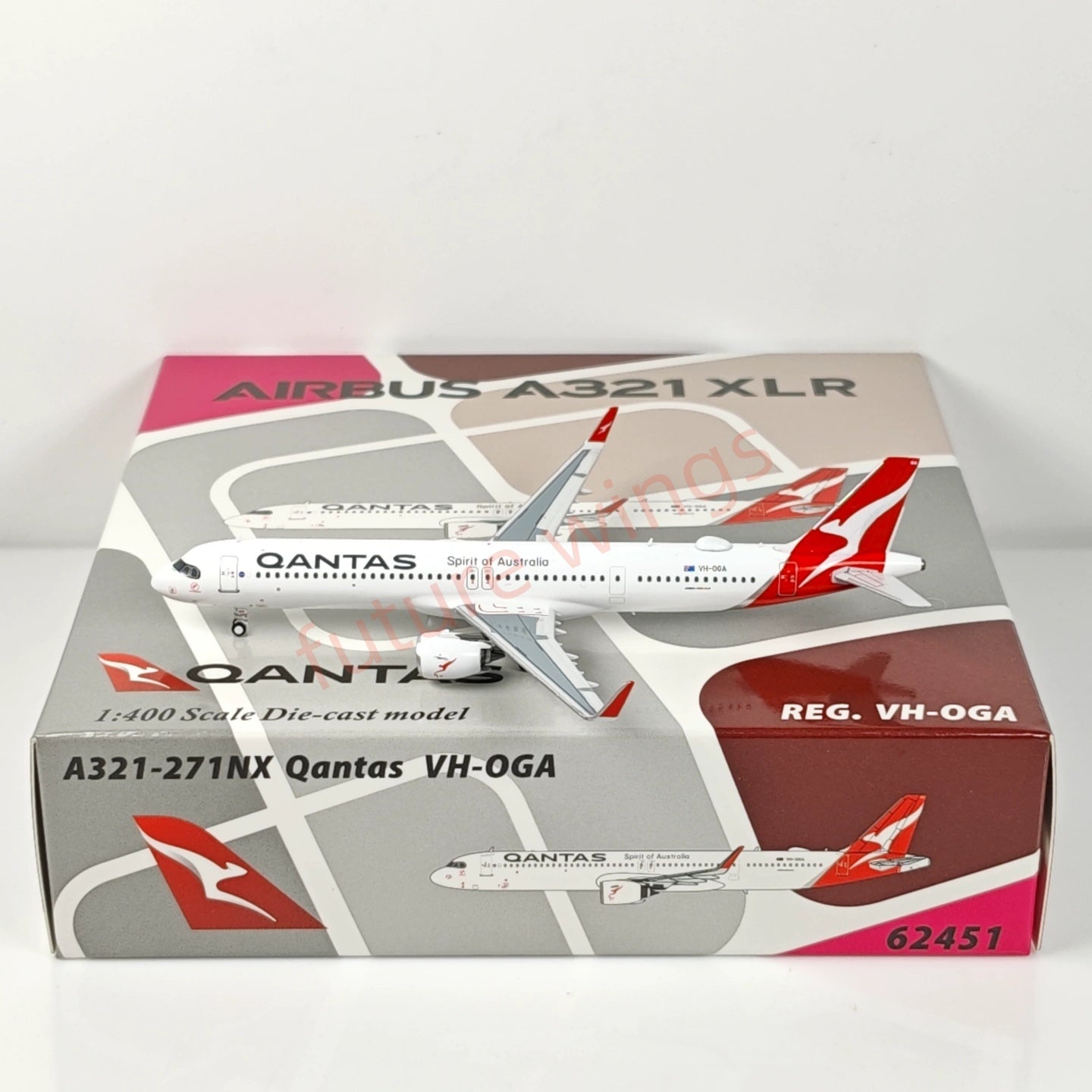 1:400 PandaModel 62451 Qantas Airways A321neo VH-OGA Aircraft Model+Free Tractor