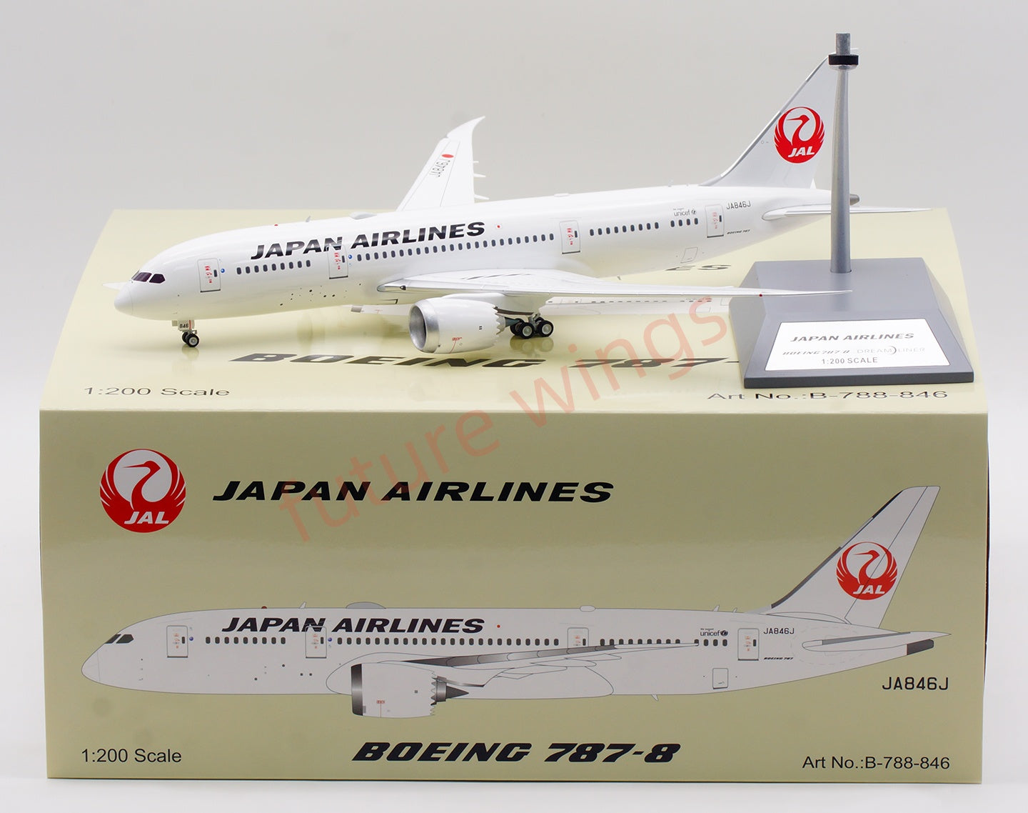 1:200 B-Models(InFlight200) Japan Airlines JAL B787-8 JA846J Diecast Aircraft Model
