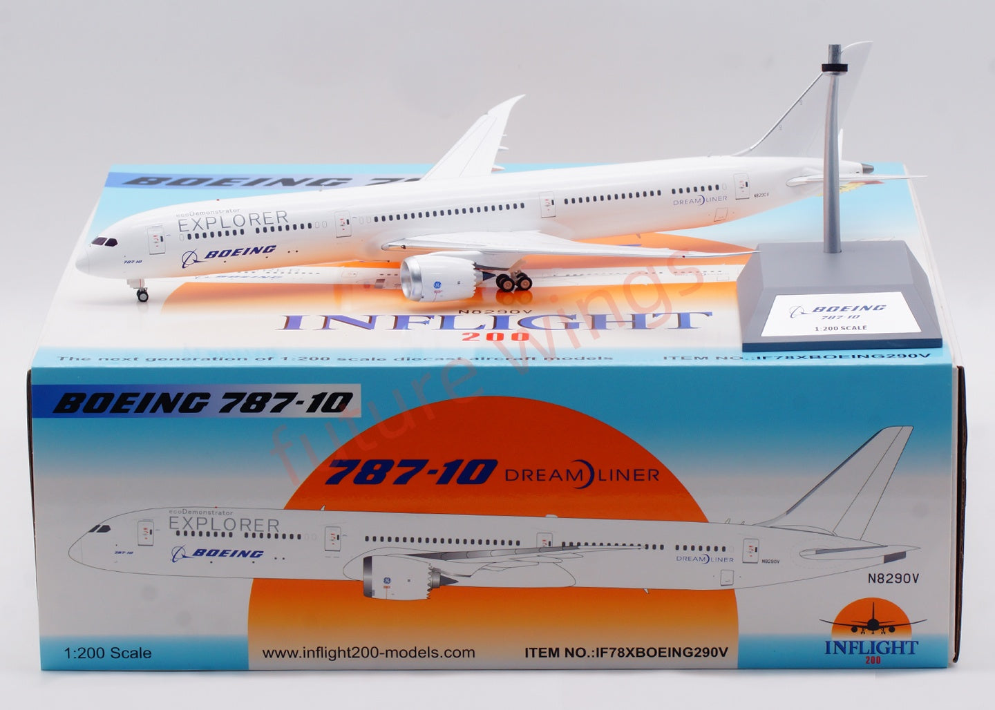 1:200 InFlight200 Boeing House Color B787-10 N8290 Diecast Aircraft Model