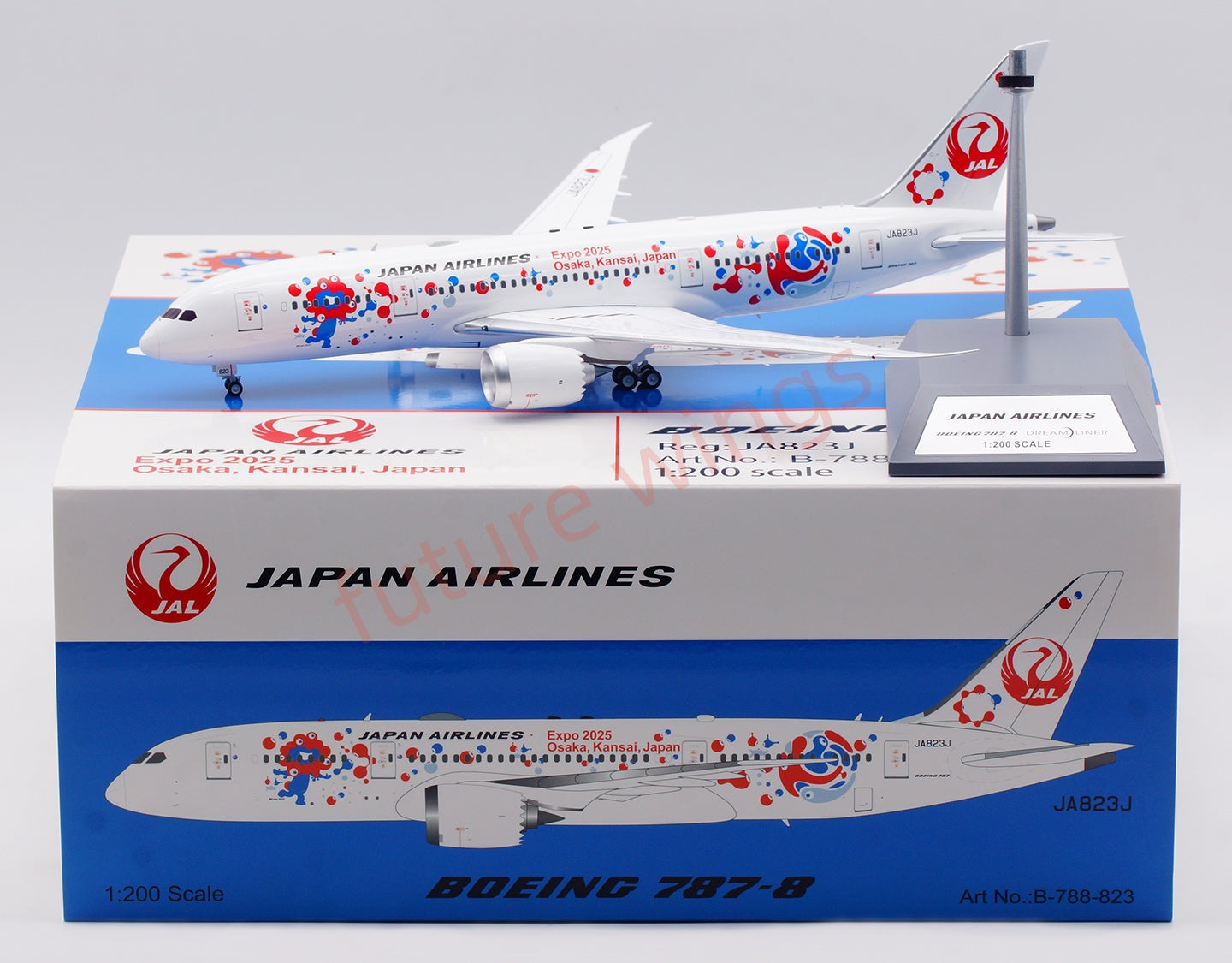 1:200 B-Models(InFlight200) Japan Airlines JAL B787-8 JA823J "Expo2025" Diecast Aircraft Model