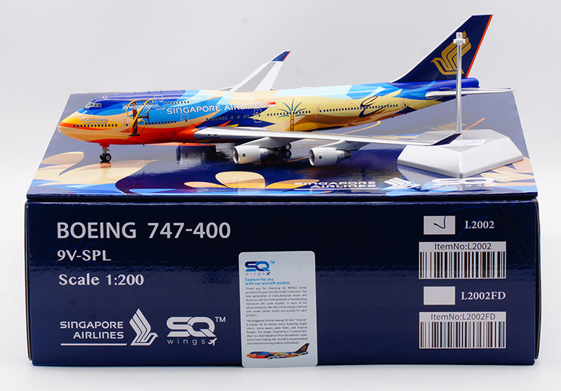 1:200 SQ Wings Singapore Airlines B747-400 9V-SPL Diecast Aircraft Model