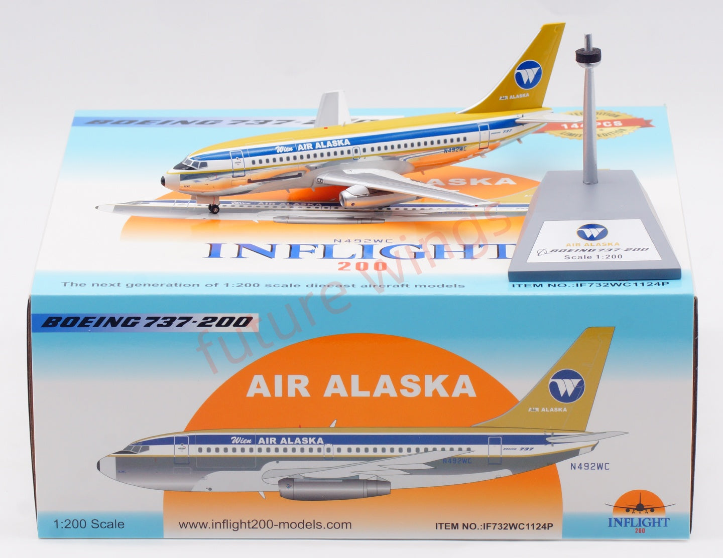 1:200 InFlight200 Air Alaska B737-200 N492WC Diecast Aircraft Model