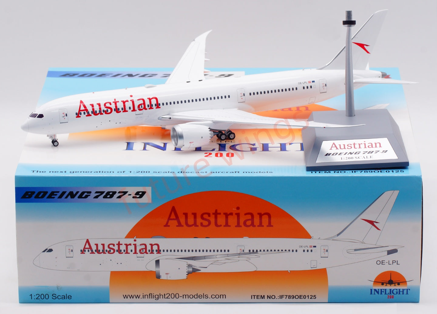 1:200 InFlight200 Austrian Airlines B787-9 OE-LPL Diecast Aircraft Model