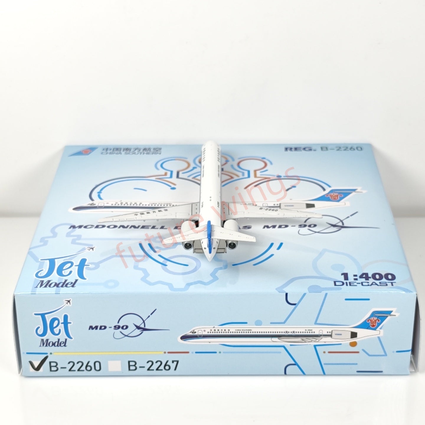 1:400 Jet Model China Southern Airlines MD-90 B-2260 B-2267 Aircraft Model+Free Tractor