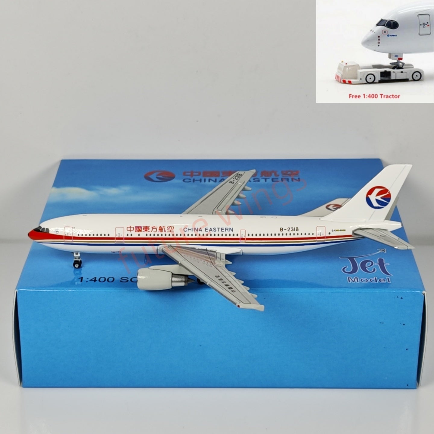 1:400 Jet Model China Eastern Airlines A300-600R B-2318 B-2330 Aircraft Model+Free Tractor