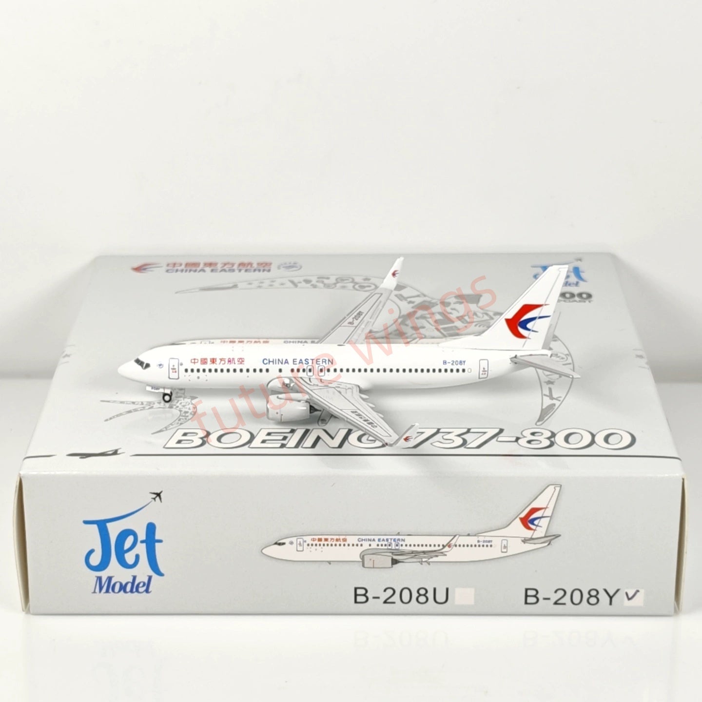 1:400 Jet Model China Eastern Airlines B737-800 B-208U B-208Y Aircraft Model+Free Tractor