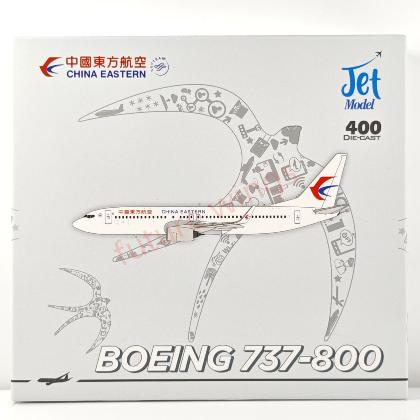 1:400 Jet Model China Eastern Airlines B737-800 B-208U B-208Y Aircraft Model+Free Tractor