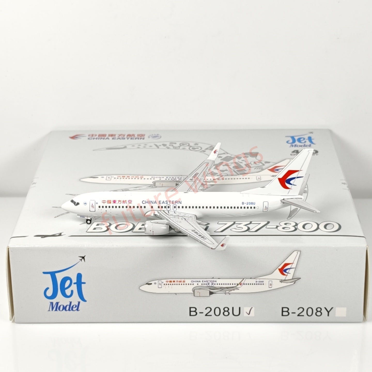 1:400 Jet Model China Eastern Airlines B737-800 B-208U B-208Y Aircraft Model+Free Tractor