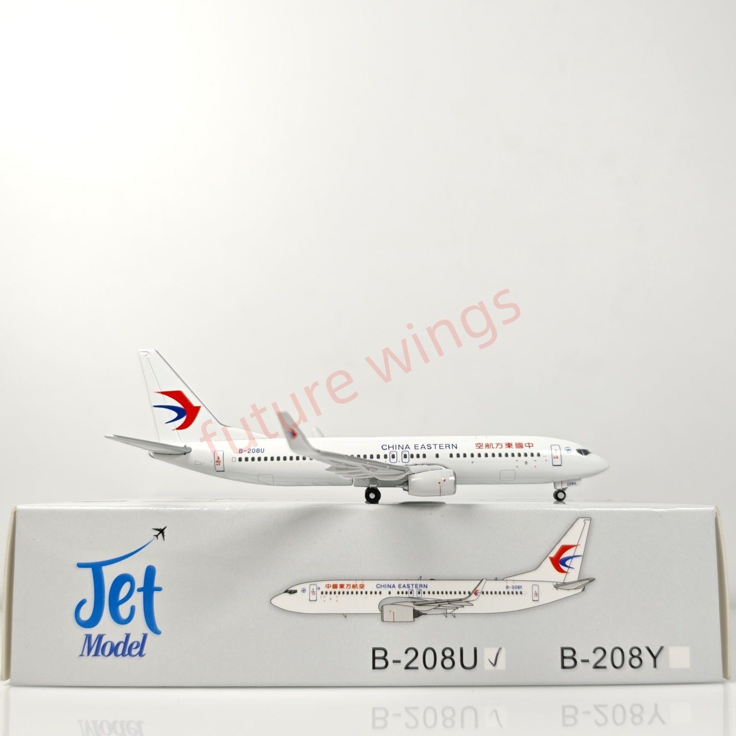 1:400 Jet Model China Eastern Airlines B737-800 B-208U B-208Y Aircraft Model+Free Tractor