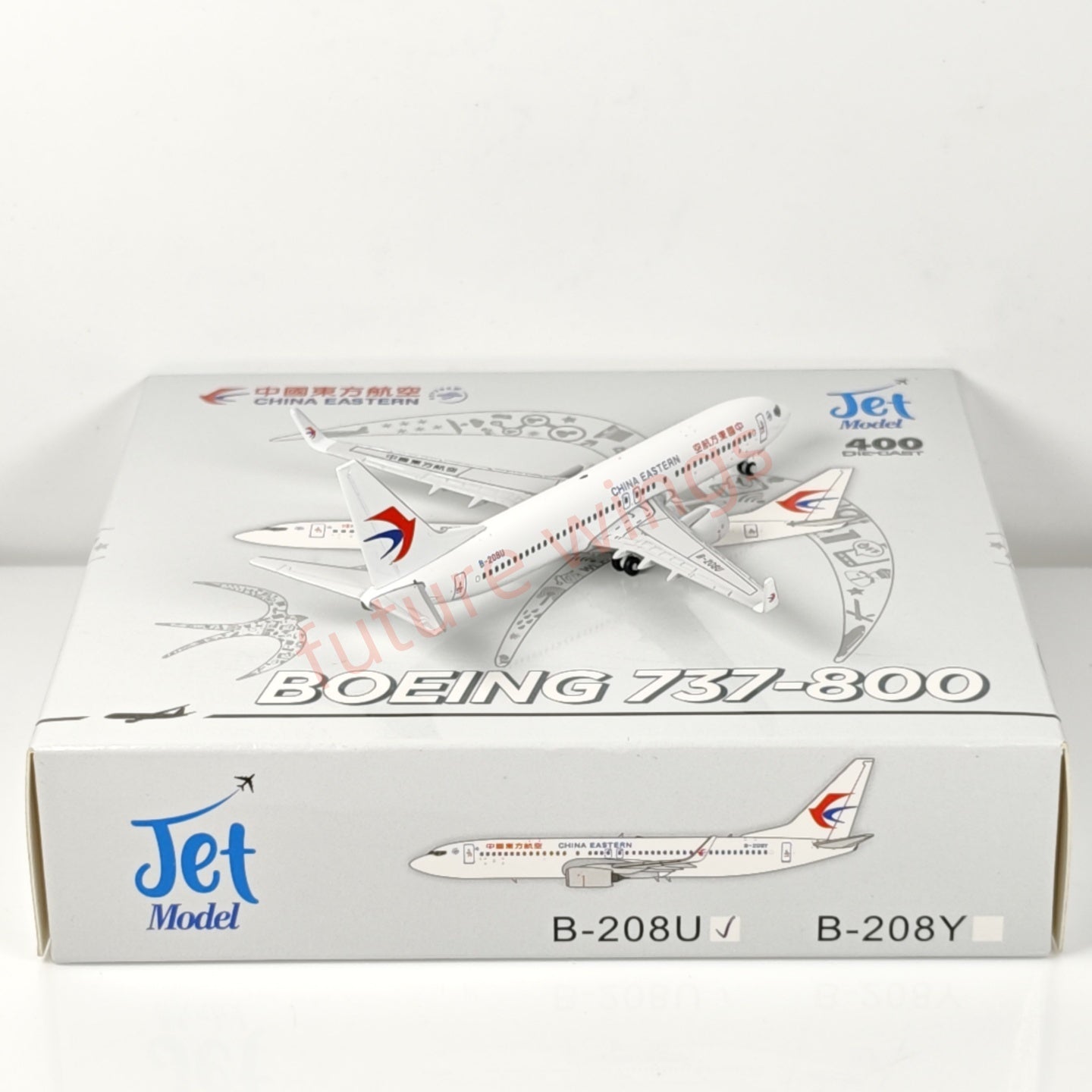 1:400 Jet Model China Eastern Airlines B737-800 B-208U B-208Y Aircraft Model+Free Tractor